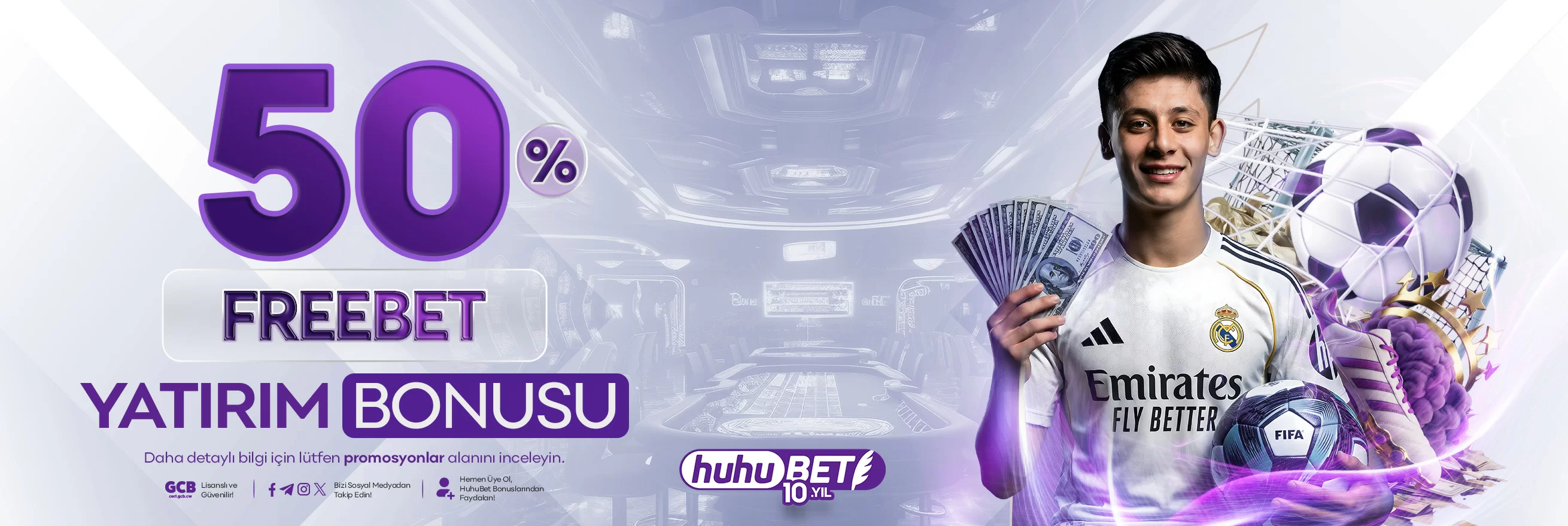 HuhuBet yüzde 50 freebet bonusu